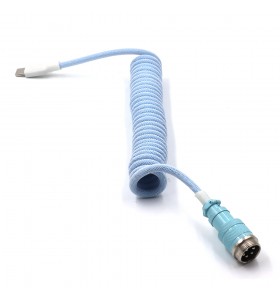  5PIN male GX16 Electroplated light blue head  Aviator  to Type-c  and usb to 5pin gx16  female wire cable set 